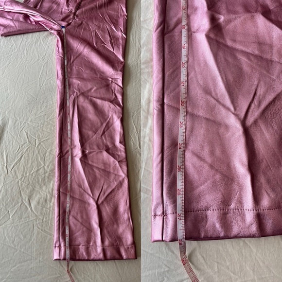 NWOT Rachel Zoe Metallic Faux Leather Pants 4 Pink - Picture 10 of 13